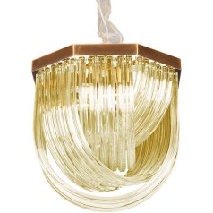 Подвесная люстра Murano Glass A001-400 L4 brass/amber